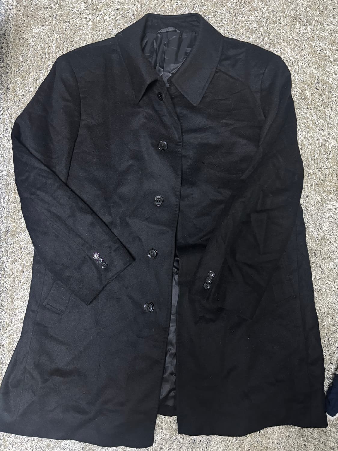 일본판 캐시미어혼방 검정코트 사이즈 110-115 상품이미지1