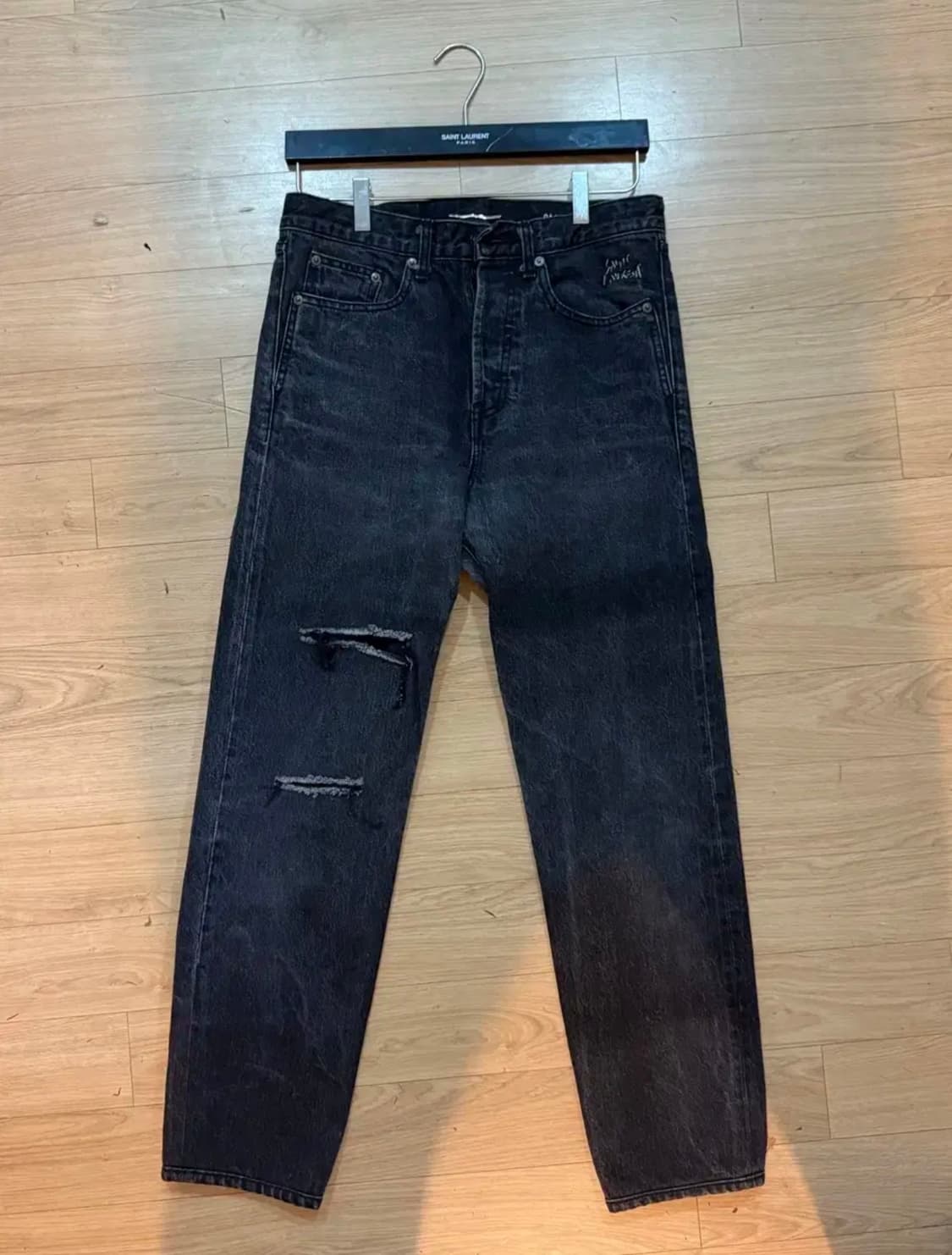 생로랑 블랙 데님 블랙진 상품이미지1