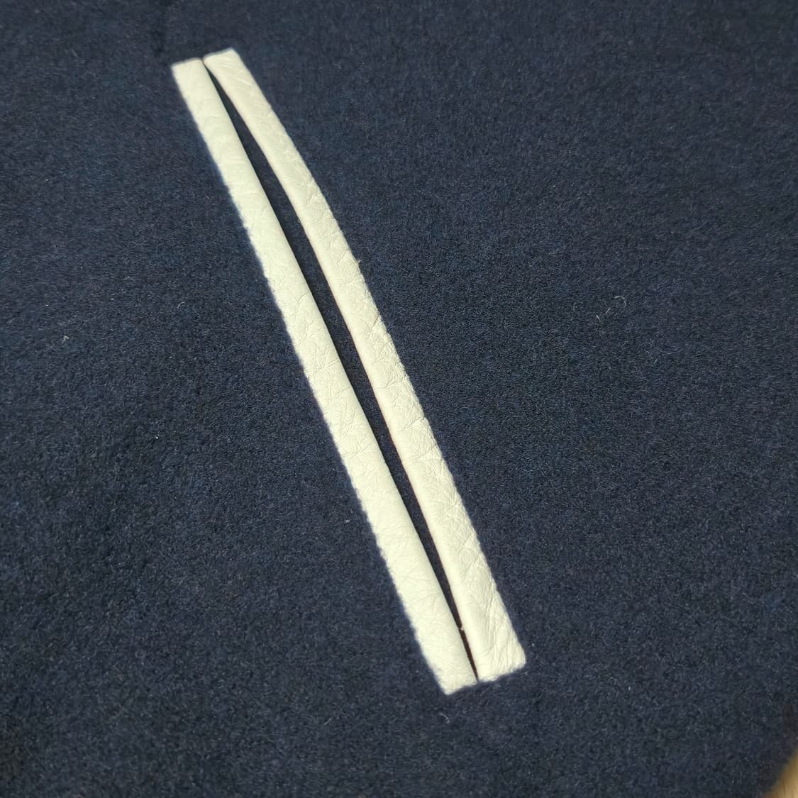 커버낫 네이비 울혼방 스타디움 자켓 C 패치 야구 점퍼 바시티 자켓 상품이미지5