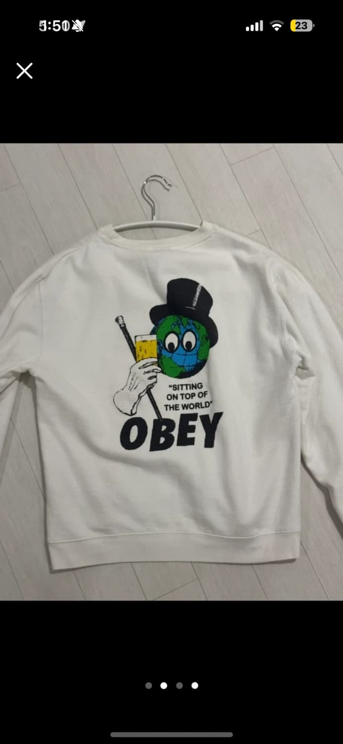 오베이 맨투맨 obey 3종 S (그레이,멜란지그레이, 화이트) 상품이미지2