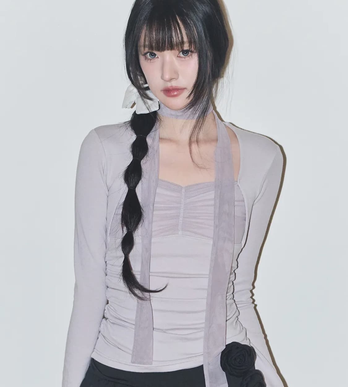 일리고 볼레로 탑 핑크그레이  상품이미지1