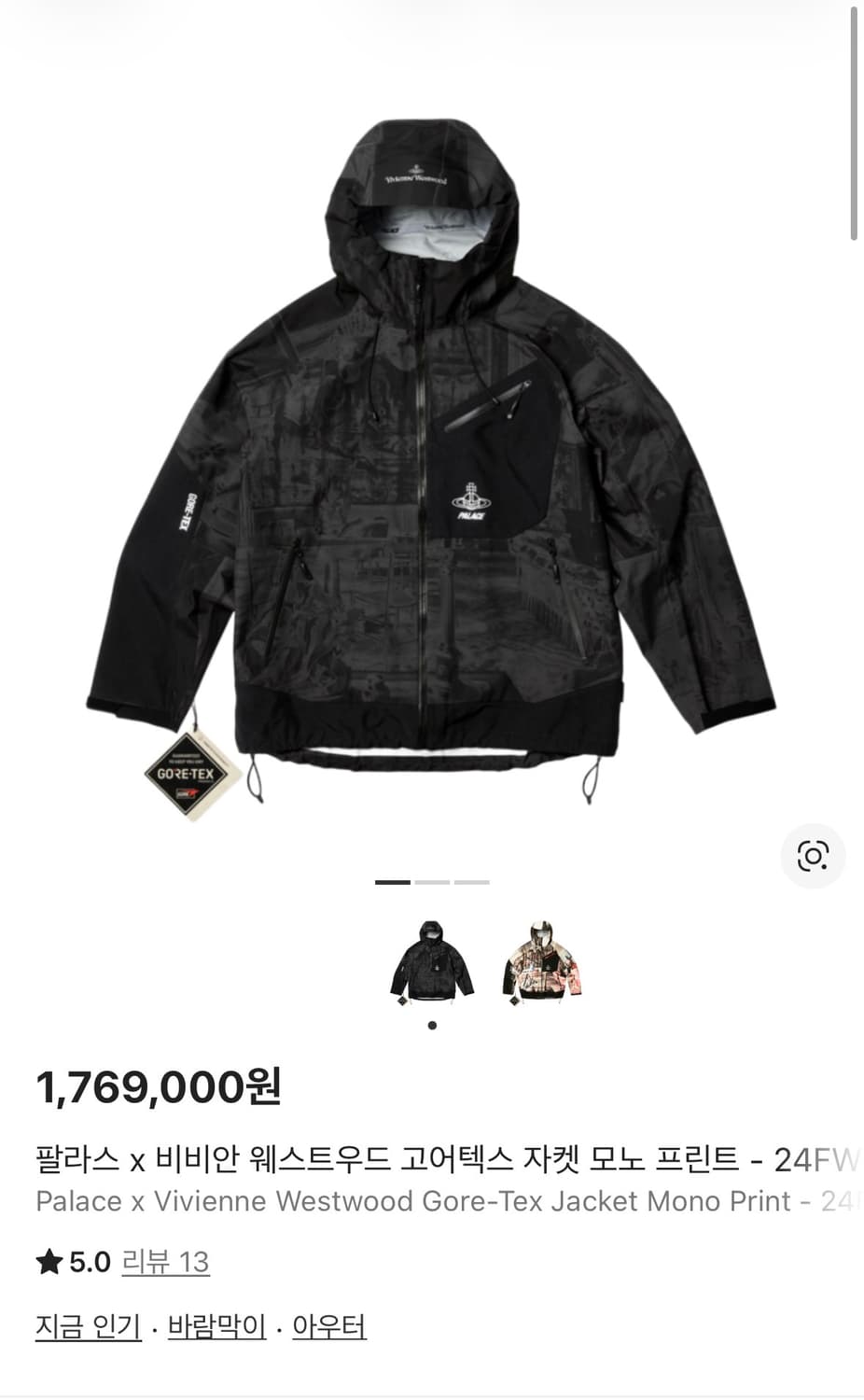 [M] 팔라스 x 비비안 웨스트우드 고어택스 자켓 상품이미지1