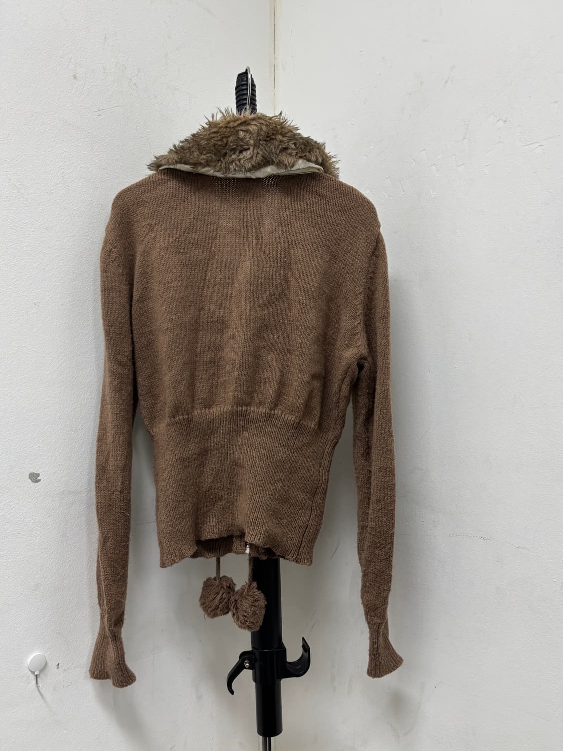 00’s Brown Fur Trimming Short Knit Zip U 상품이미지10