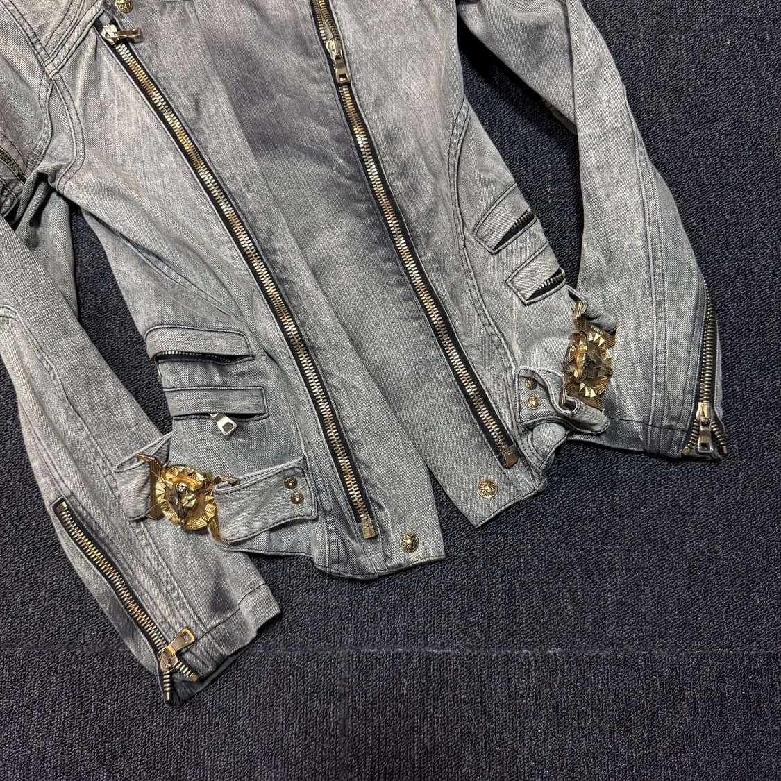 BALMAIN 발망 산다라박 데님 바이커 자켓 상품이미지3