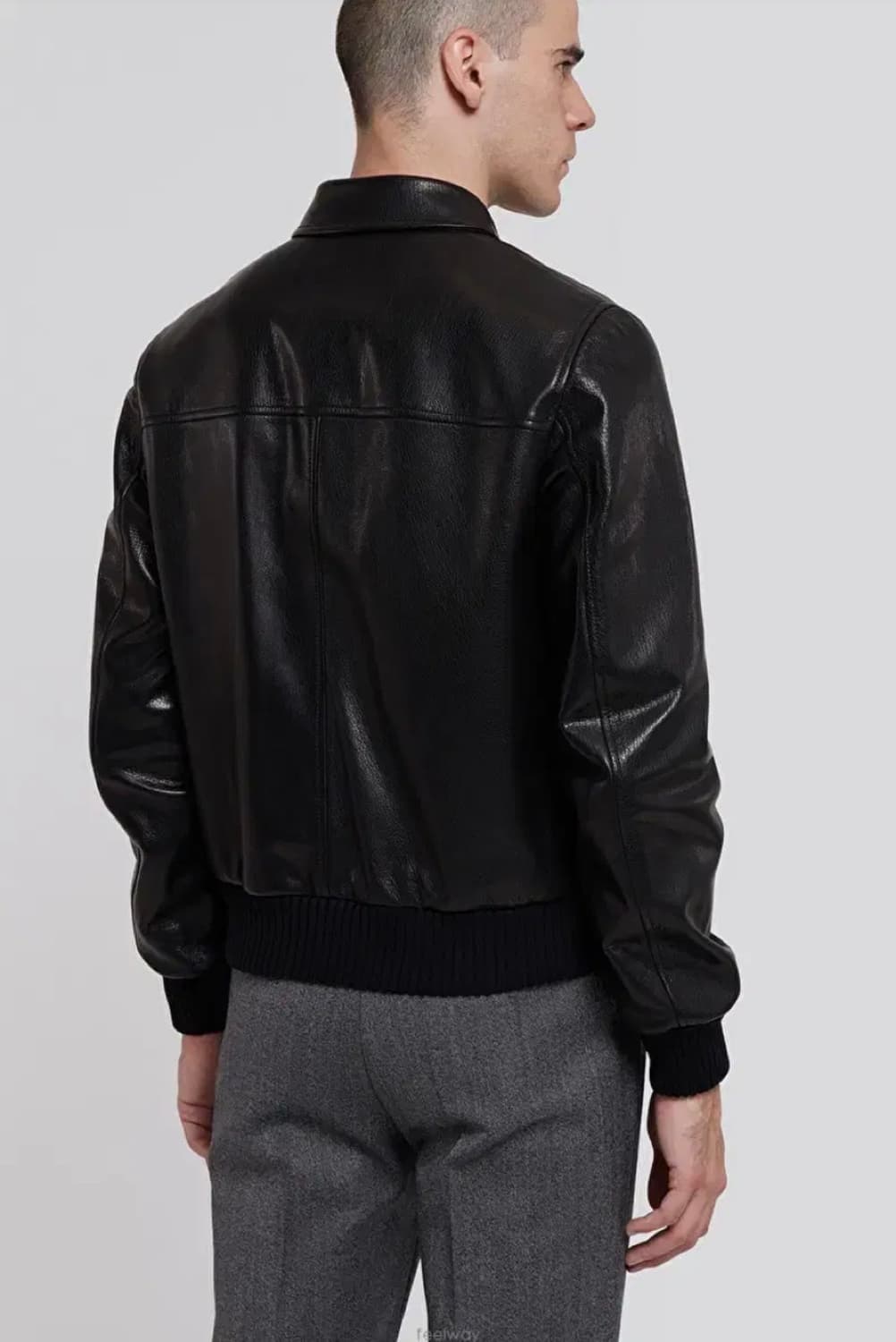 [52] 프라다 나파 레더 가죽 봄버 블루종 자켓 점퍼 상품이미지6