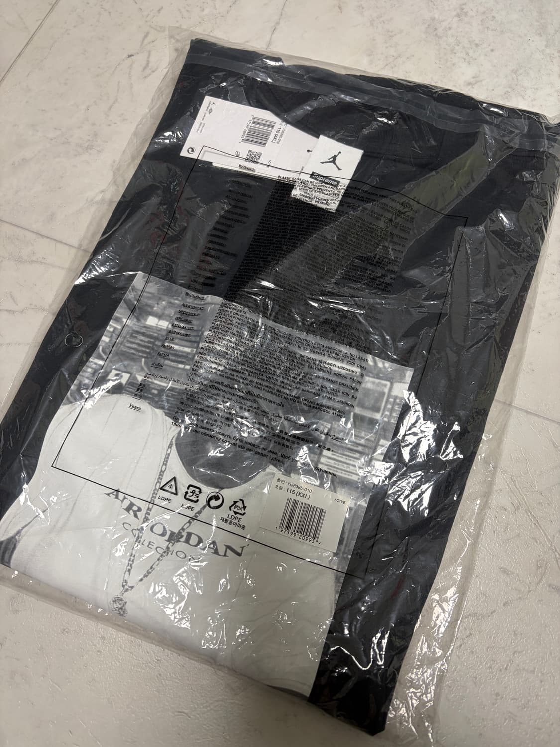 슈프림 x 조던 비기 숏슬리브 탑 블랙 - 24FW 상품이미지4