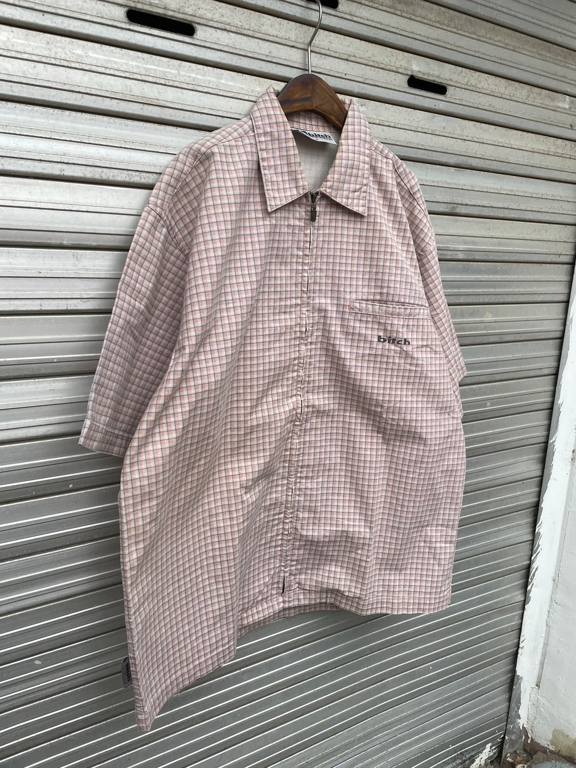 90-00s 00s Bitch Pink Check Zip-Up 상품이미지3