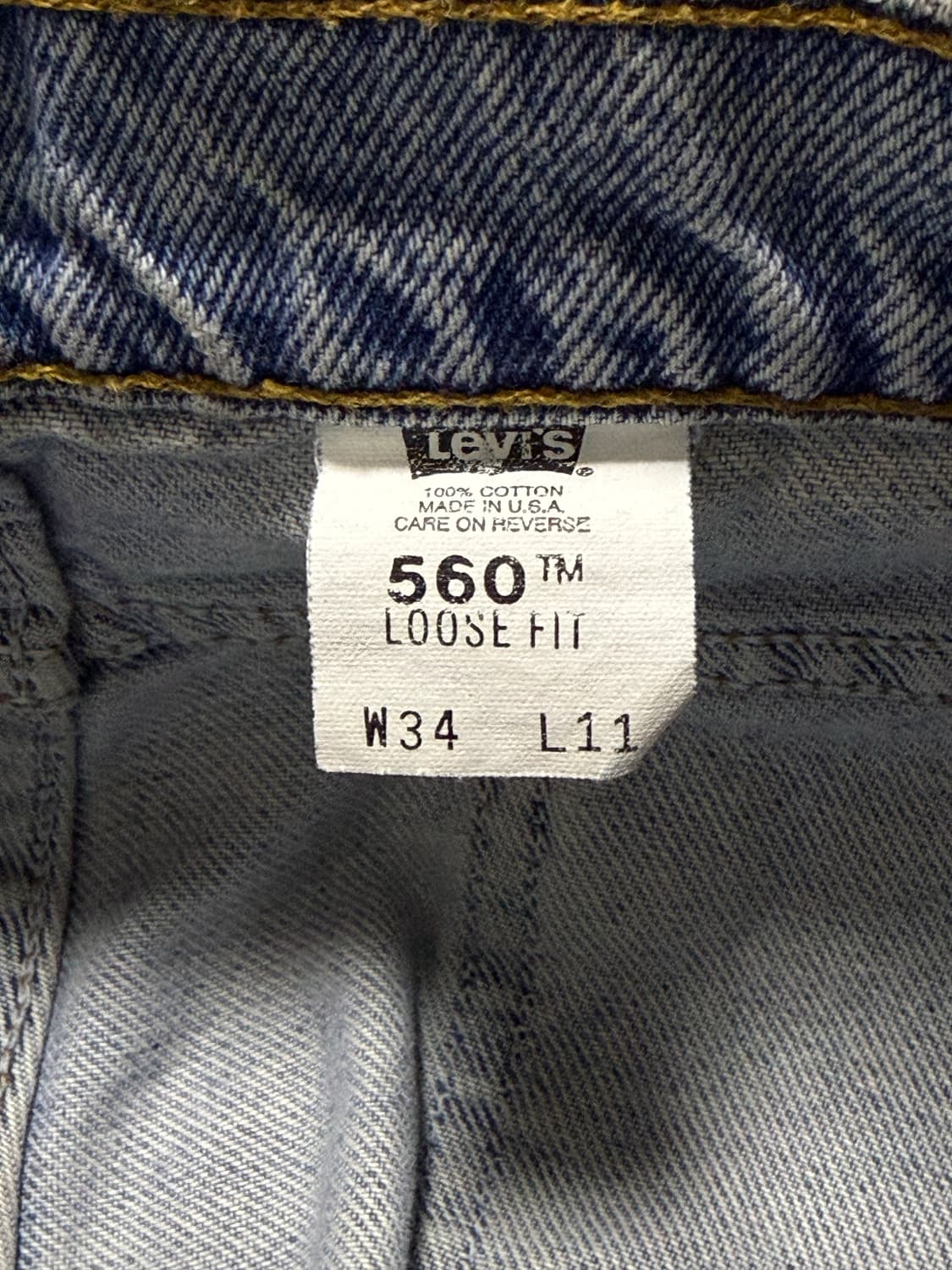 90s usa 리바이스 560 데님 쇼츠 반바지 오렌지 탭 상품이미지4