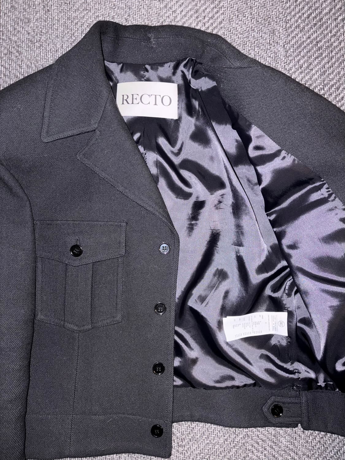 렉토 카일 밀리터리 울 블렌드 자켓 블랙 상품이미지7