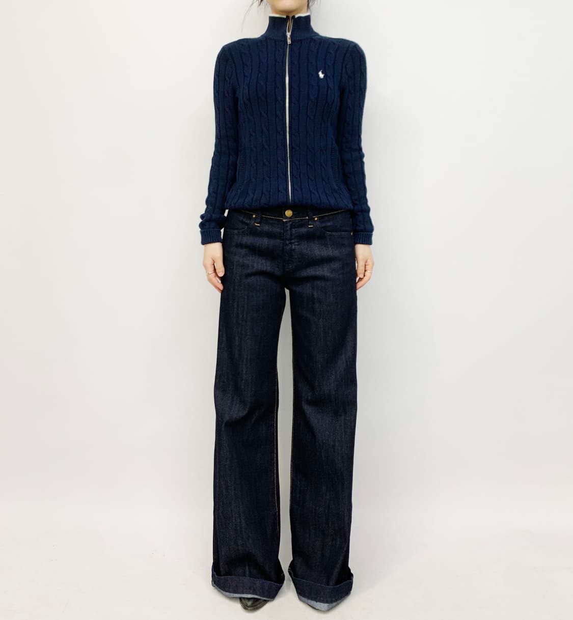 폴로 랄프 로렌 꽈배기 니트 집업 상품이미지1