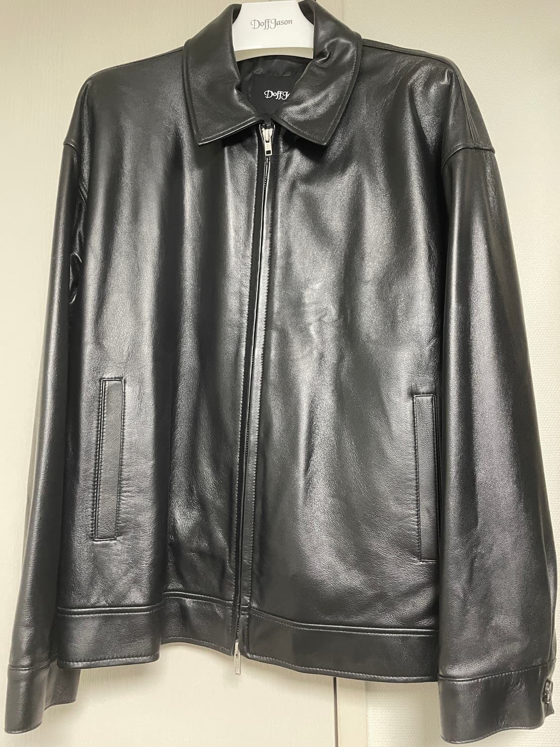 M)도프제이슨 오버핏 램스킨 싱글 가죽 자켓 상품이미지2