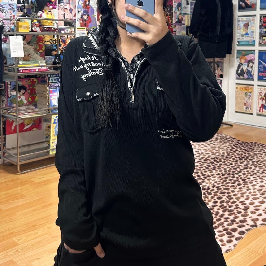 JPN 펑크 셔츠 레이어드 펑크 골지 롱슬리브 . 상품이미지1