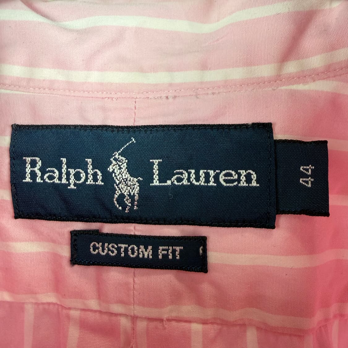 (44) 폴로 랄프로렌 커스텀핏 핑크 스트라이프 반팔 셔츠 상품이미지3