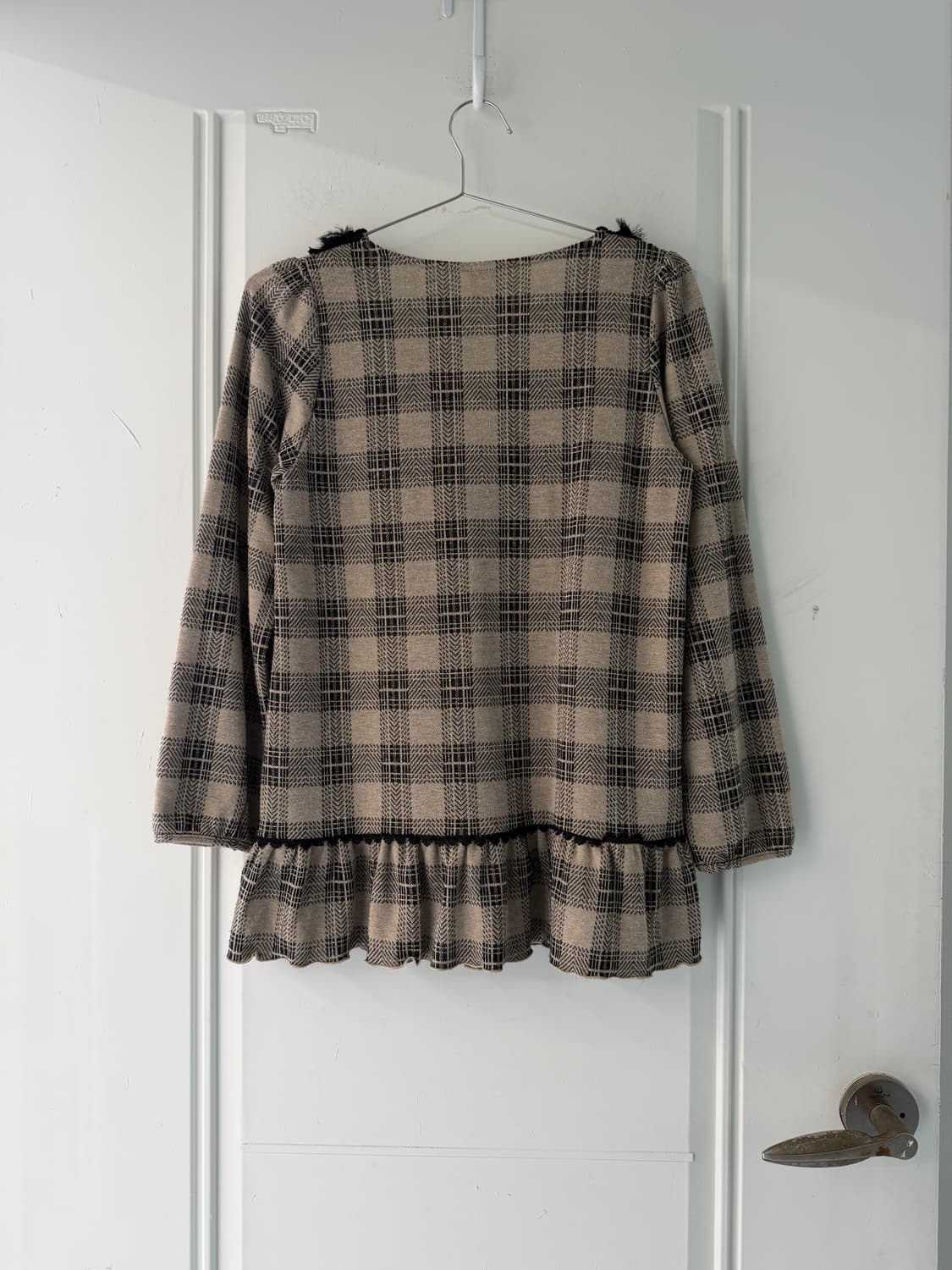 일본빈티지 엑시즈팜 체크 프릴 블라우스 상품이미지9