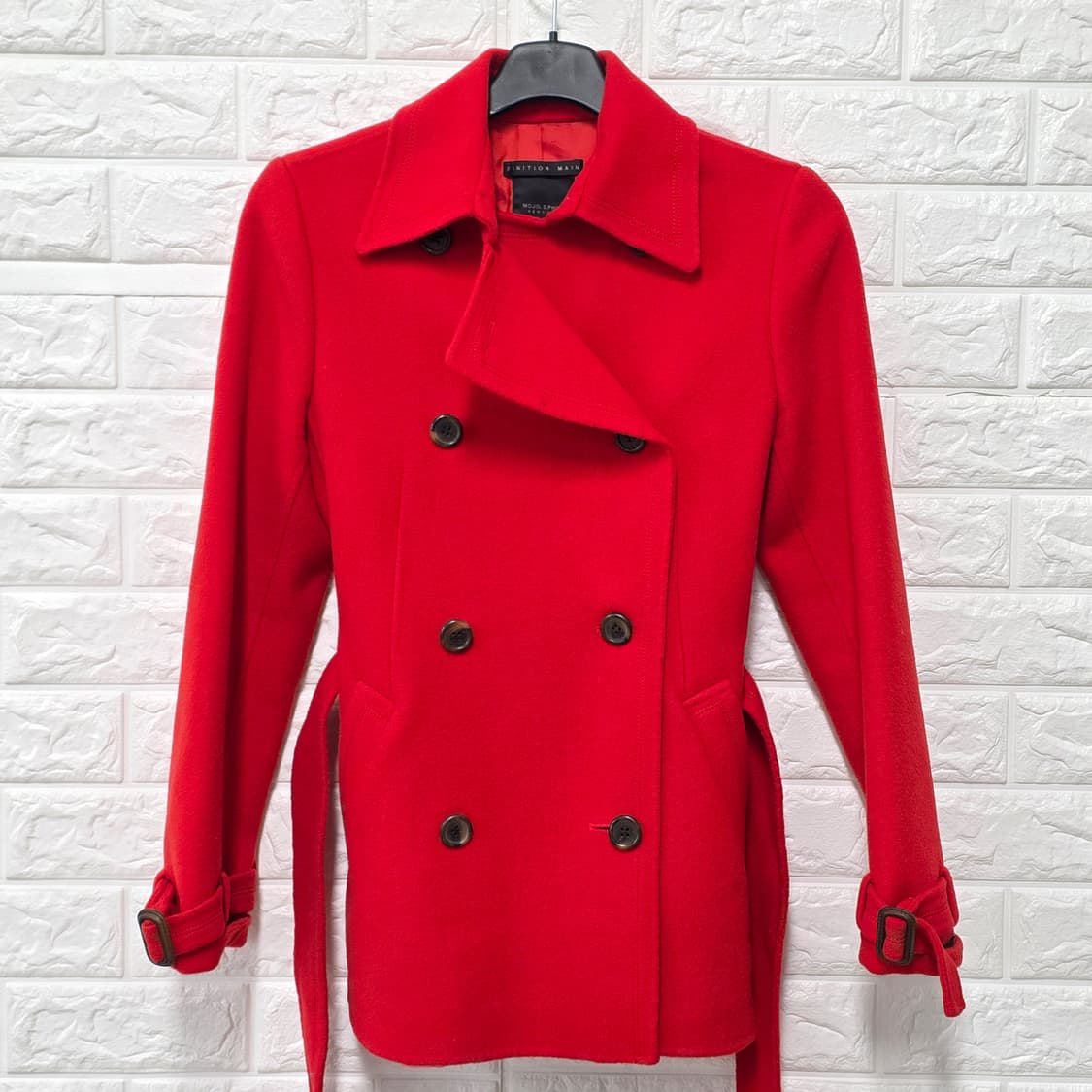 택포// 모조에스핀 모혼방 레드 코트 S  상품이미지1