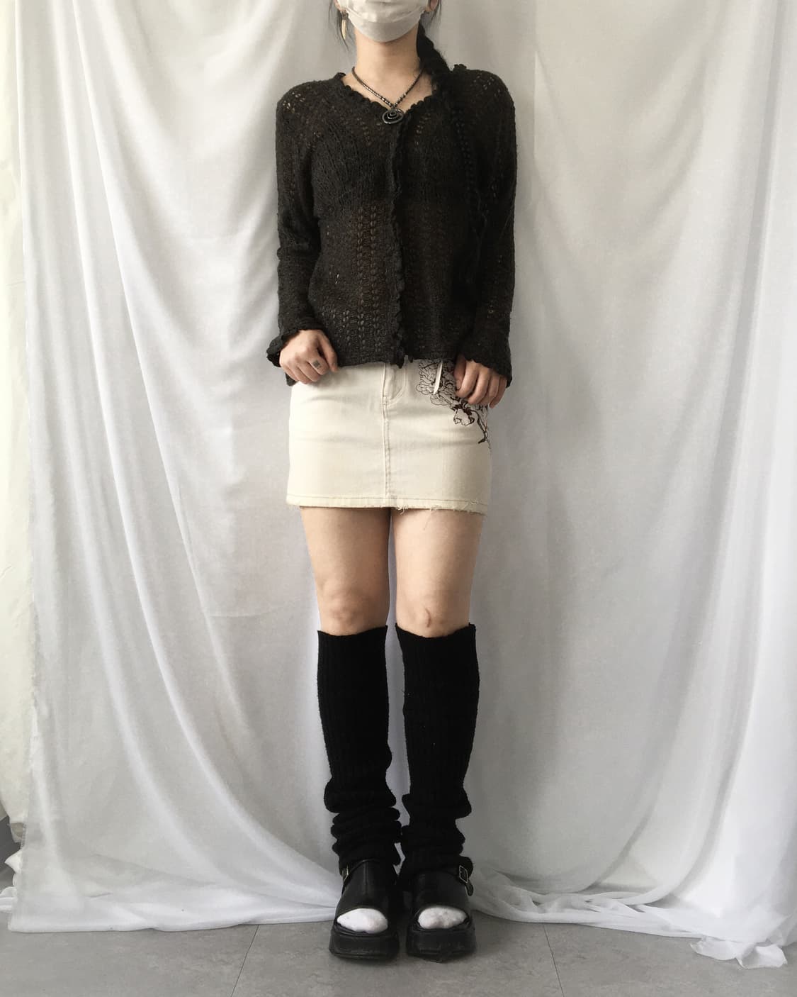 Rosa cheri woolen net knit cardigan 상품이미지1