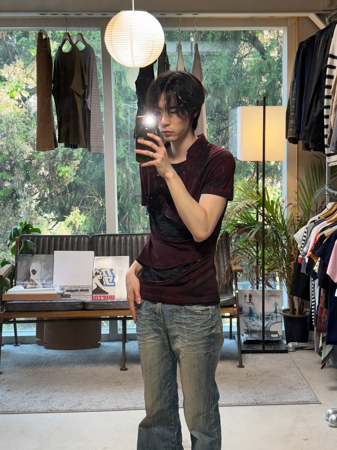 인더애틱 지퍼 절개 레이어드 폴로셔츠 상품이미지6