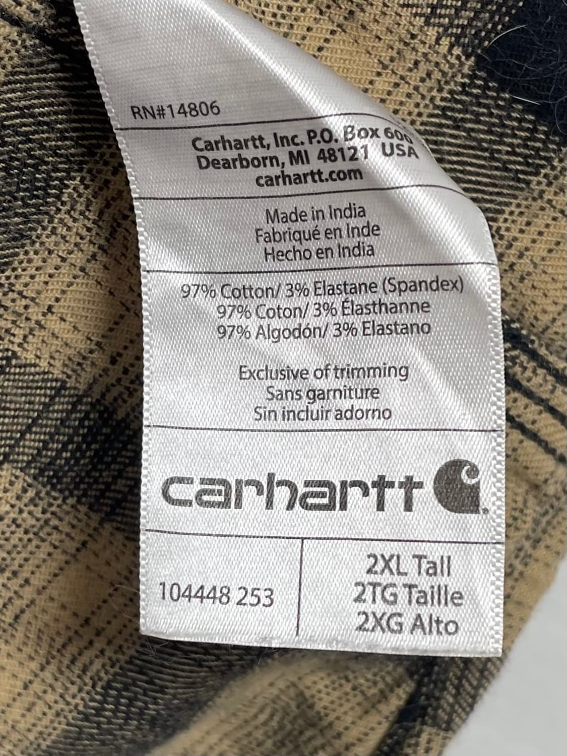 칼하트 빅사이즈 플란넬 체크 셔츠 (on.206)    상품이미지6