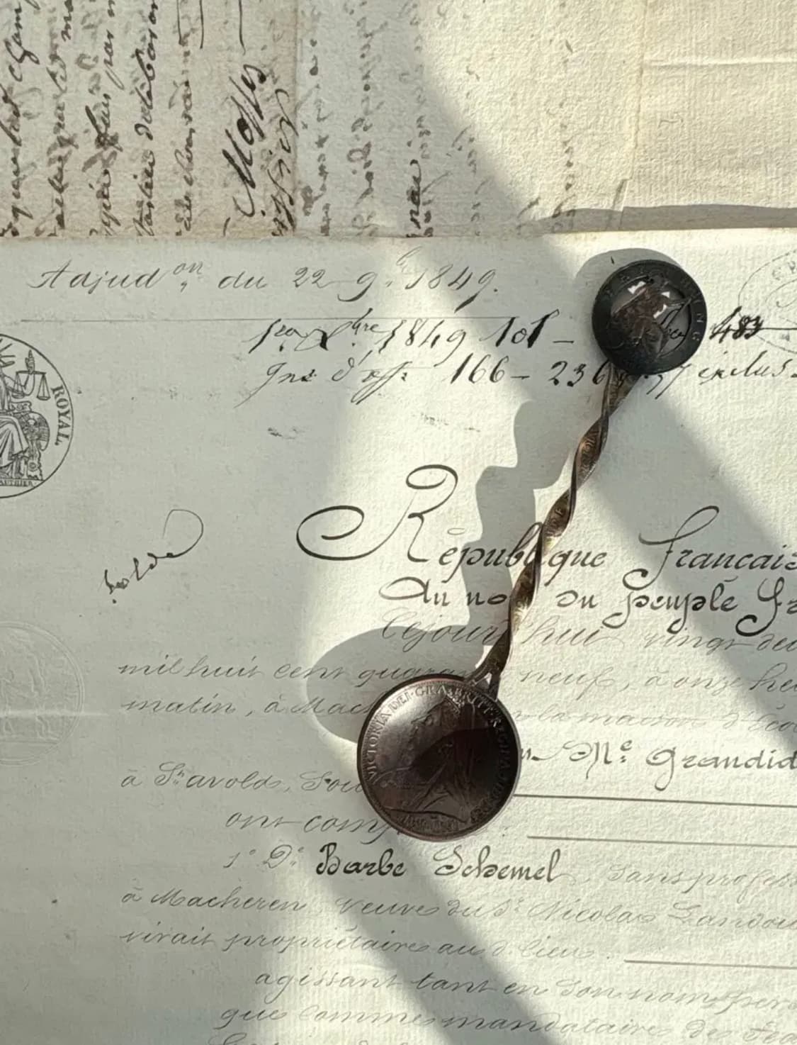 1901년 빅토리아여왕 1페니 코인 스푼 상품이미지1