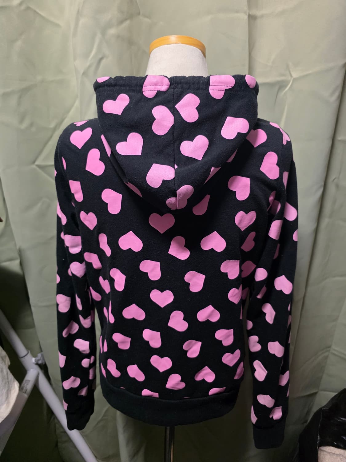 키치 갸루 하트 패턴 후드집업  상품이미지2