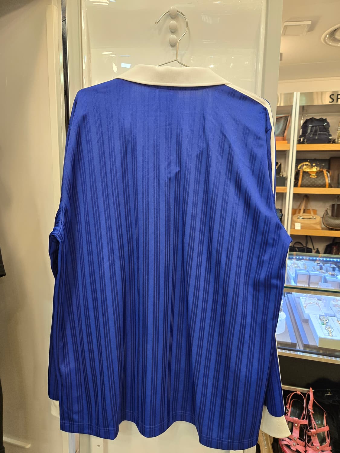 아디다스 삼선 블루 긴팔 티셔츠 상품이미지2