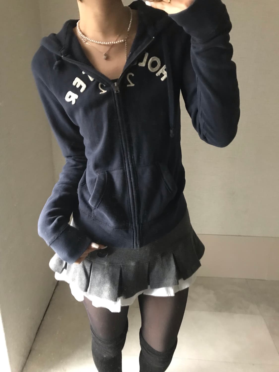 홀리스터 네이비 슬림핏 후드집업 상품이미지3