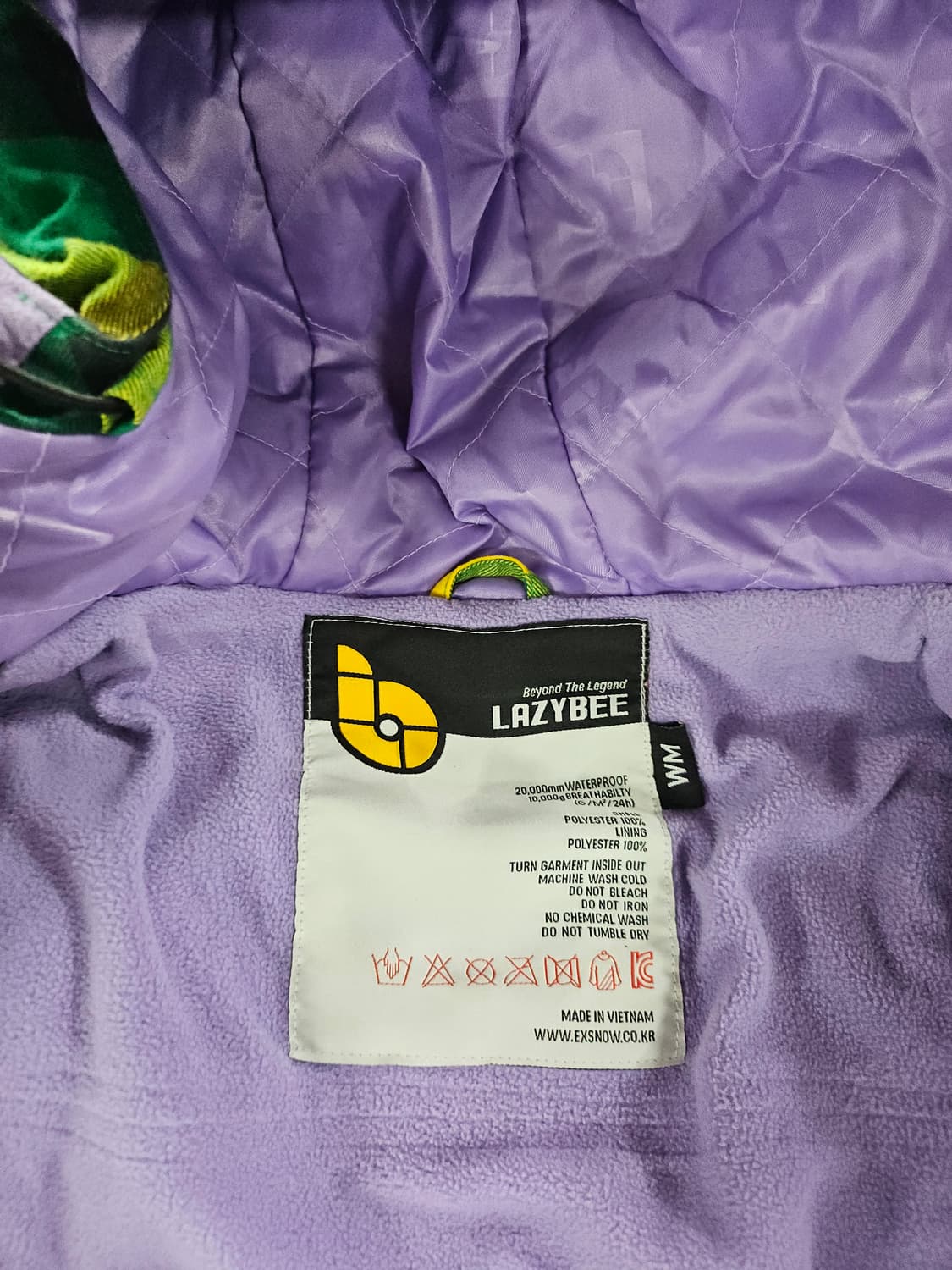 LAZYBEE 체크 후드 자켓 그린/옐로우 남성점퍼 M 상품이미지7