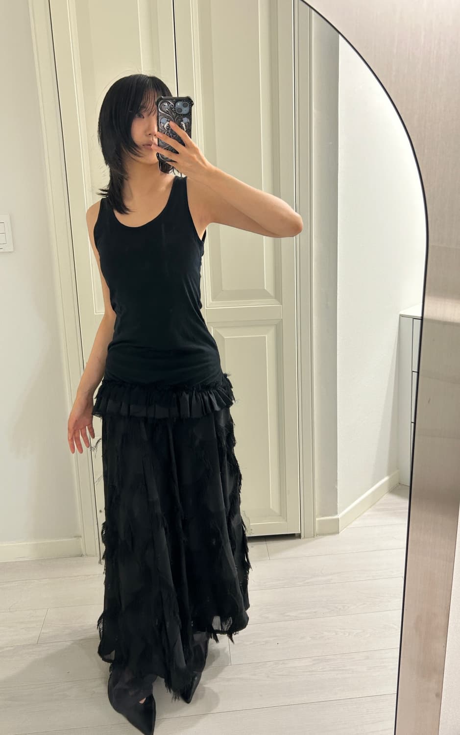 Dot And Fringe Long Skirt / 빈티지 롱 스커트 상품이미지3