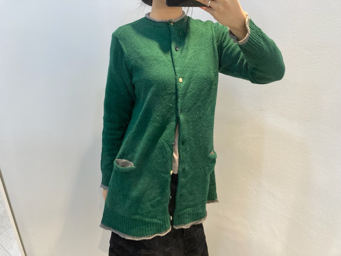 그린 버튼 니트 가디건 상품이미지1