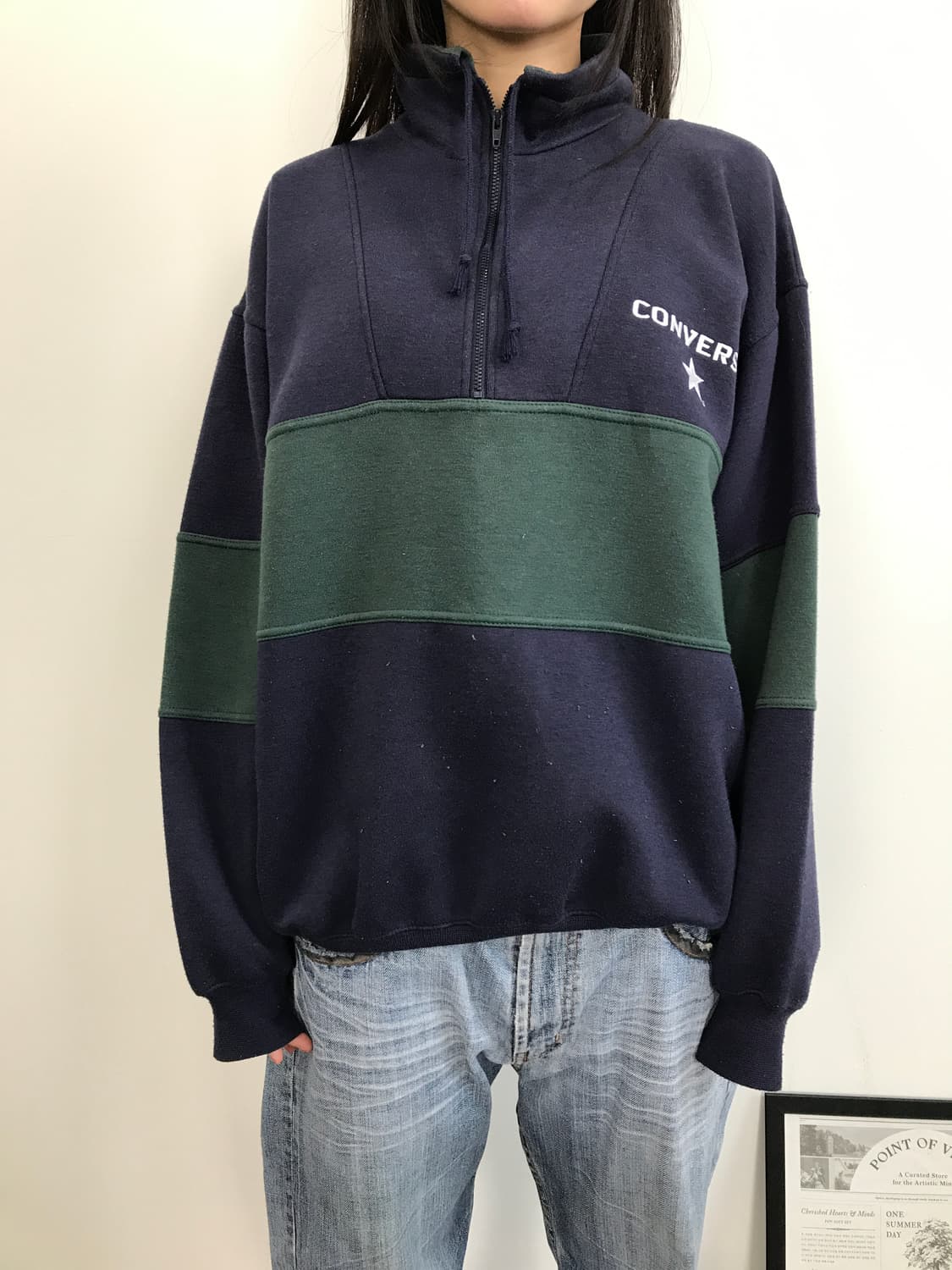 Converse Colorblock Half Zip Sweatshirt 상품이미지2