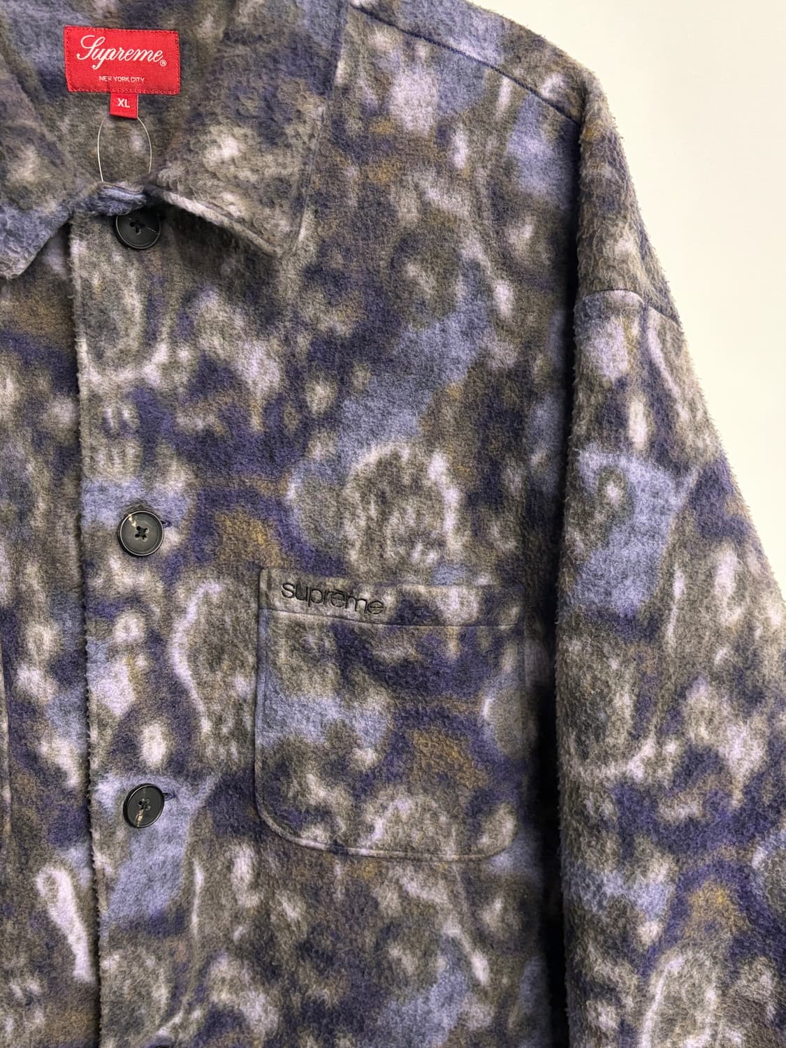 슈프림 21FW 페이즐리 플리스 셔츠 퍼플 상품이미지2