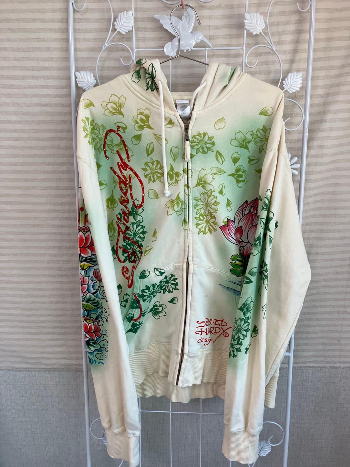 빈티지 에드하디 크림 레터링 레더 자켓 y2k 스트릿 갸루 펑키 일본빈티 상품이미지4