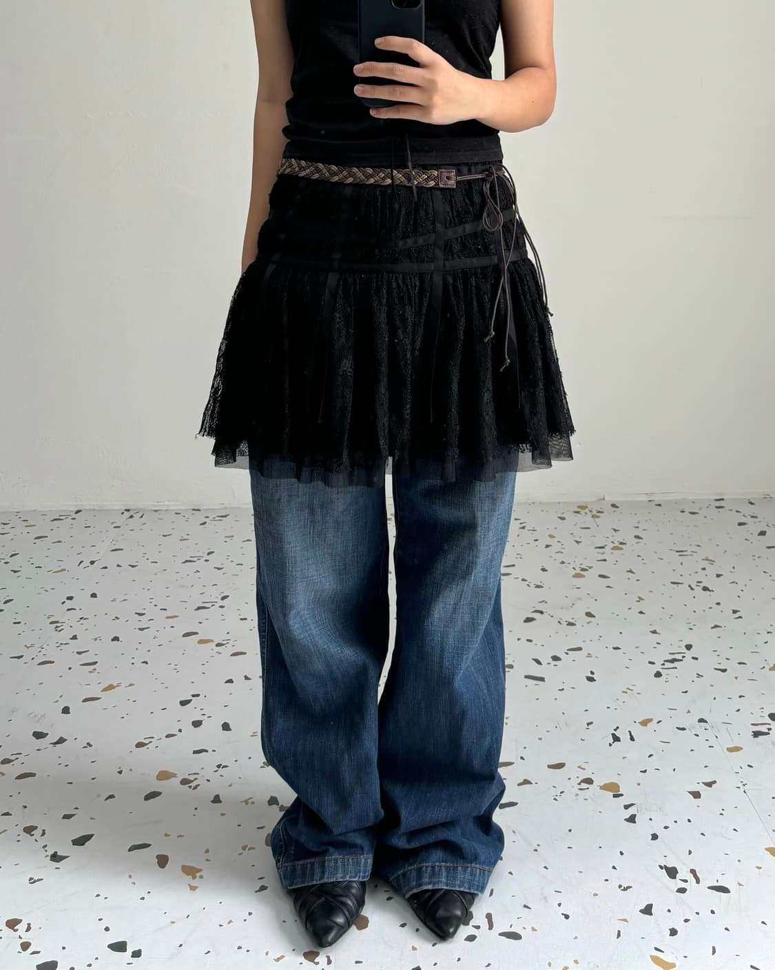 빈티지 레이스 미니 스커트 상품이미지3