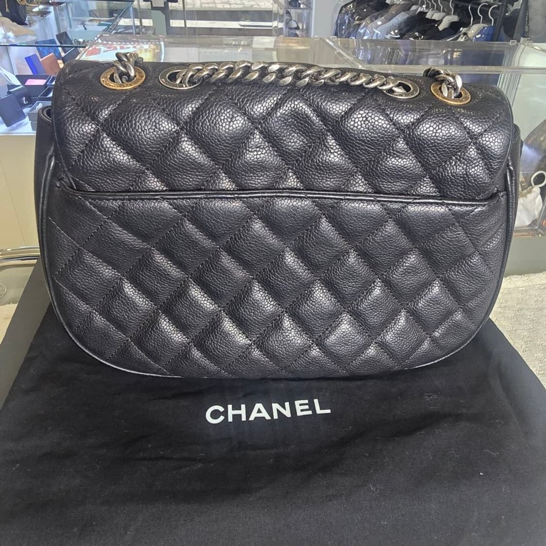 [중고/정품] 샤넬 캐비어 스킨 CC 로고 라운드 숄더백 크로스백 상품이미지6
