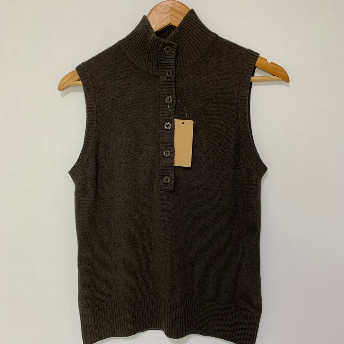 빈티지 캐시미어 100% 하이넥 반목 니트 조끼 베스트 크리지아 상품이미지2