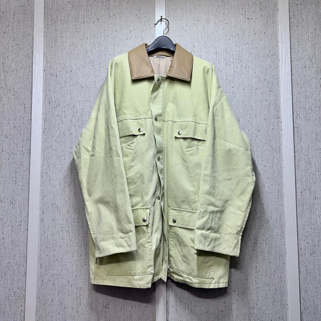 오라리 덕헌팅 블루종 레더카라 워크 코트 상품이미지6