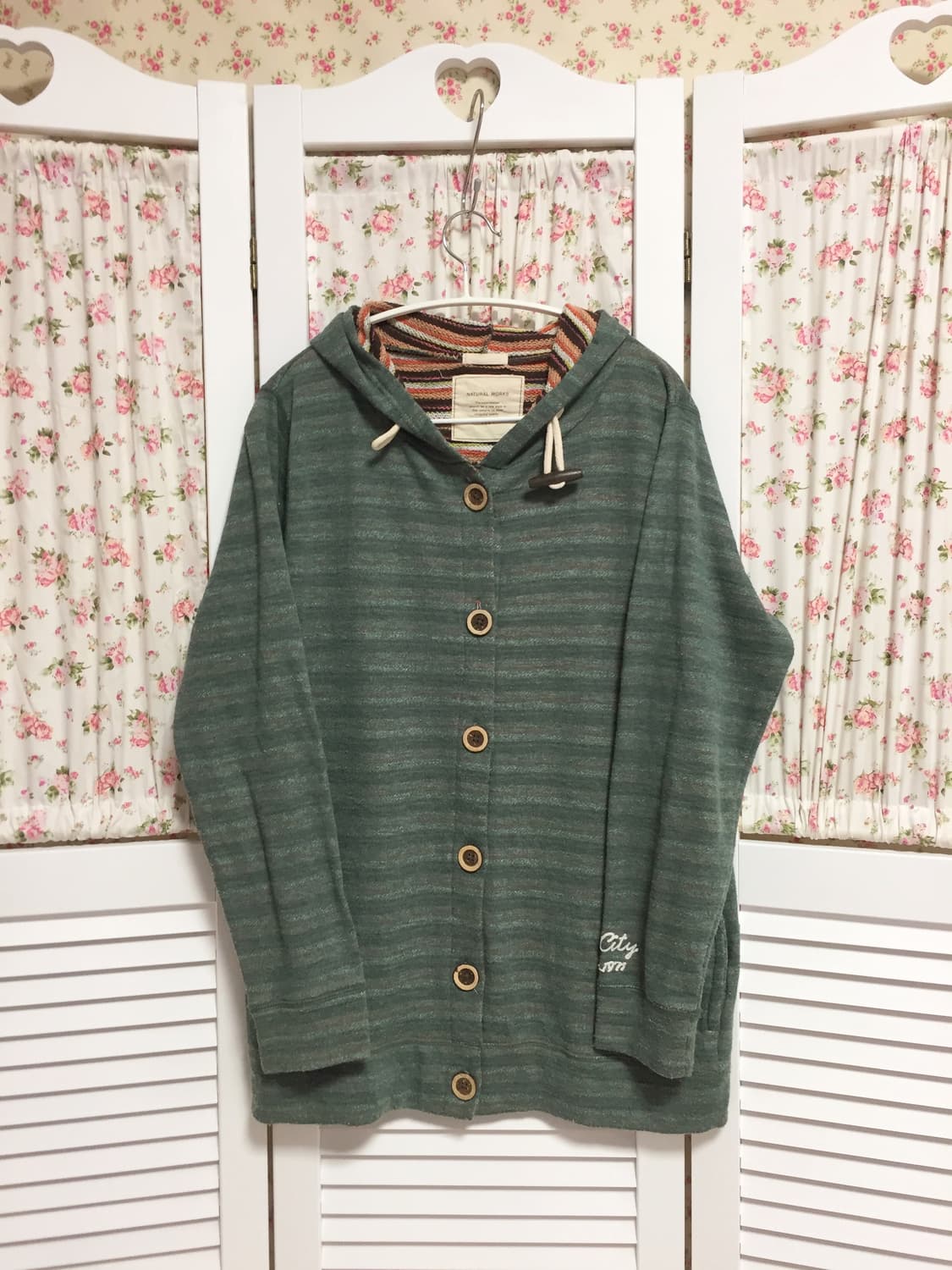 빈티지 히피모리걸 그린 후드집업 상품이미지2