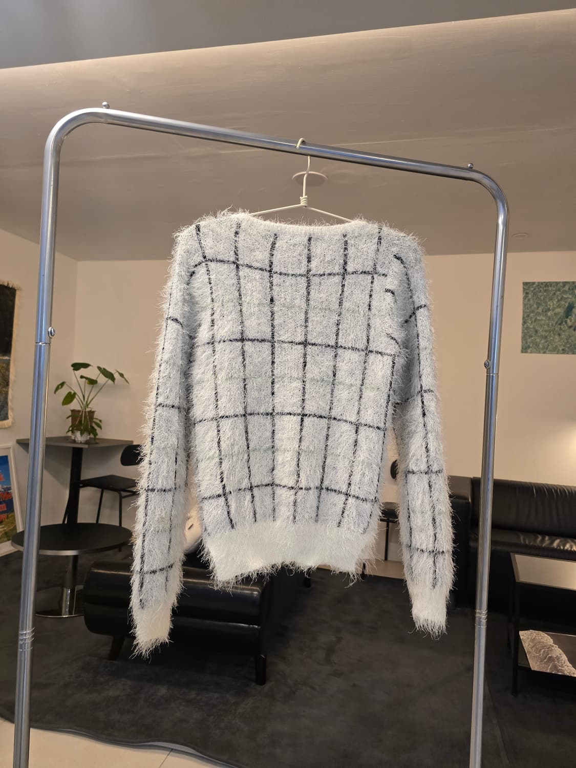 흰색 체크가디건 상품이미지4