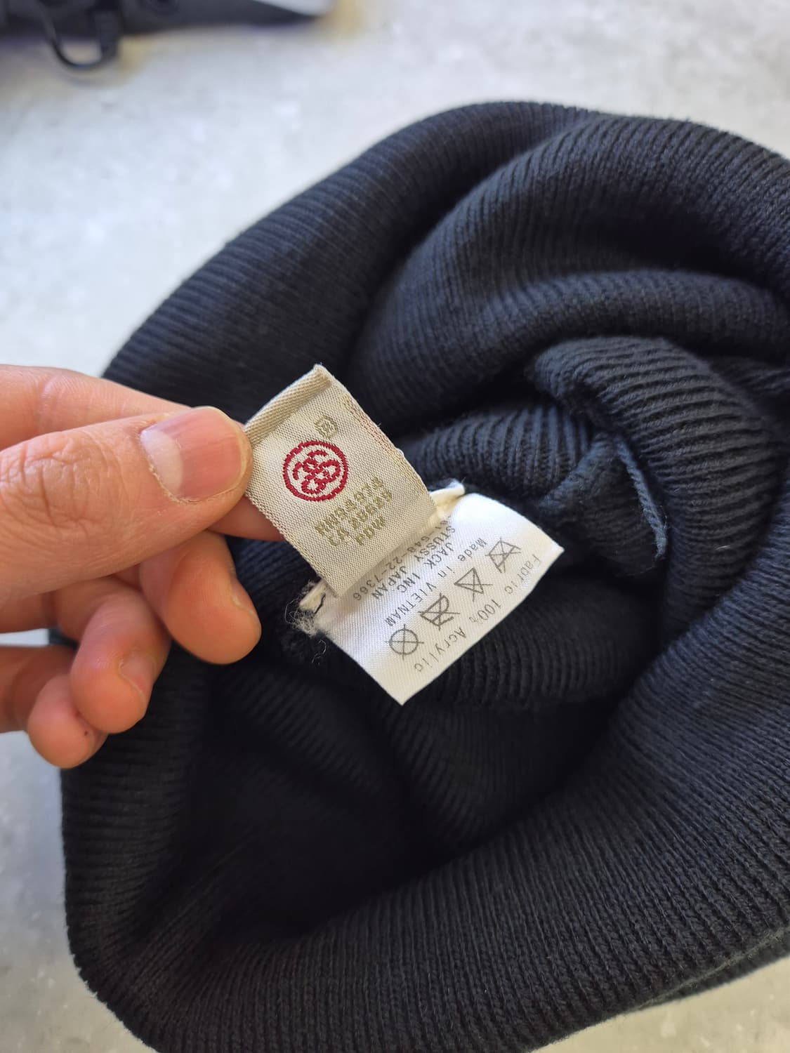 정품) 스투시 로고 골지 비니 블랙 상품이미지5