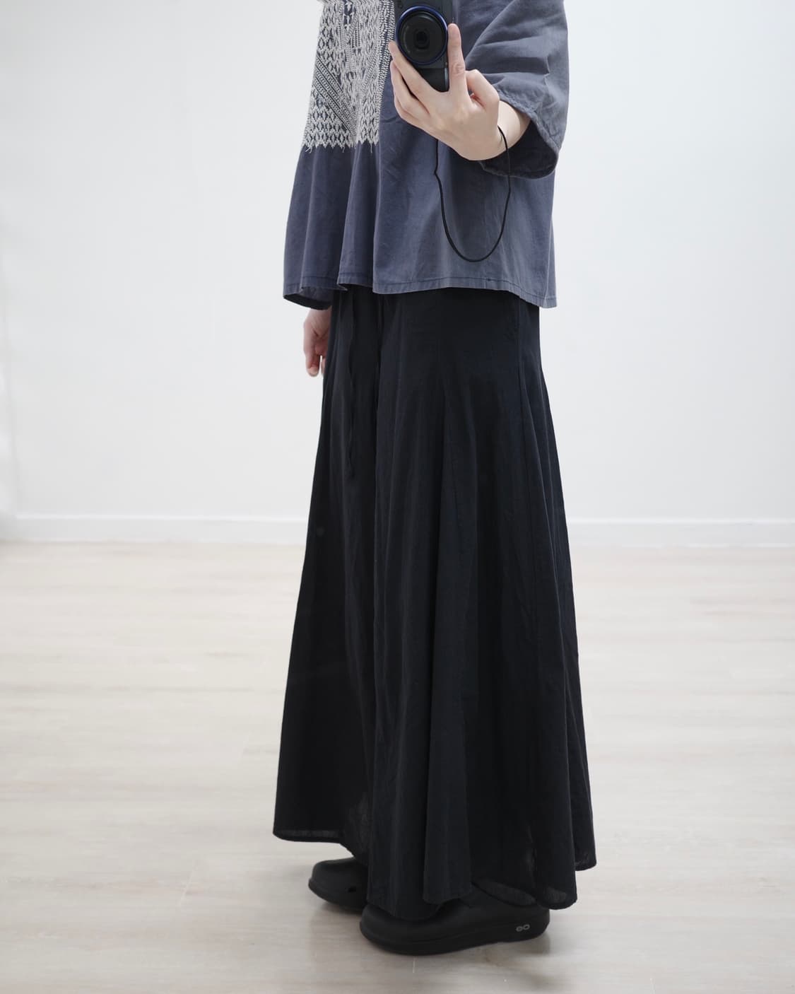 Black A-line skirt 상품이미지5