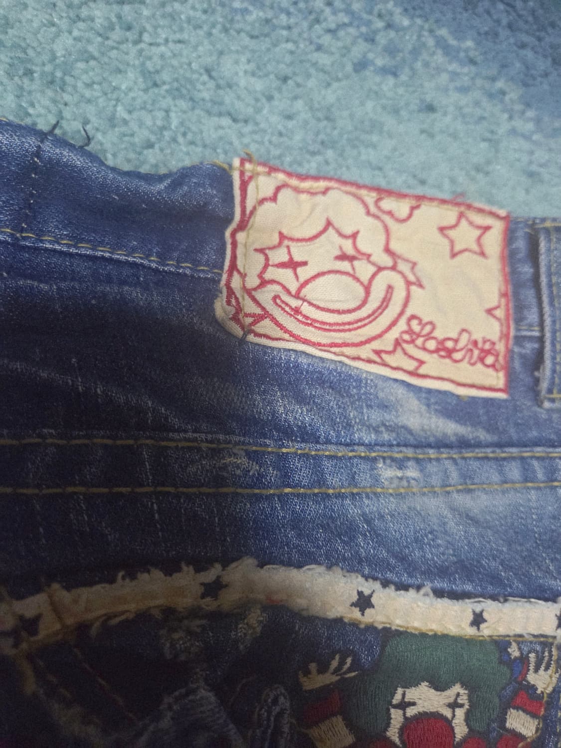 Lolitajeans ロリータジーンズ クロップドボーイズデニ워싱반바지숏자수 상품이미지8