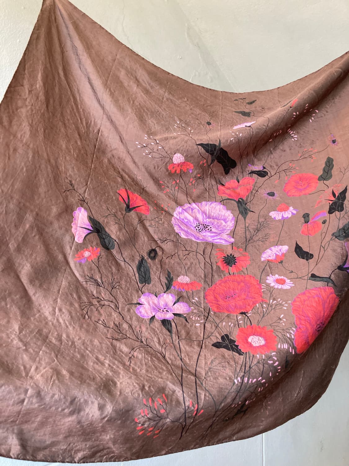 에스닉 브라운 플라워 스카프 상품이미지4