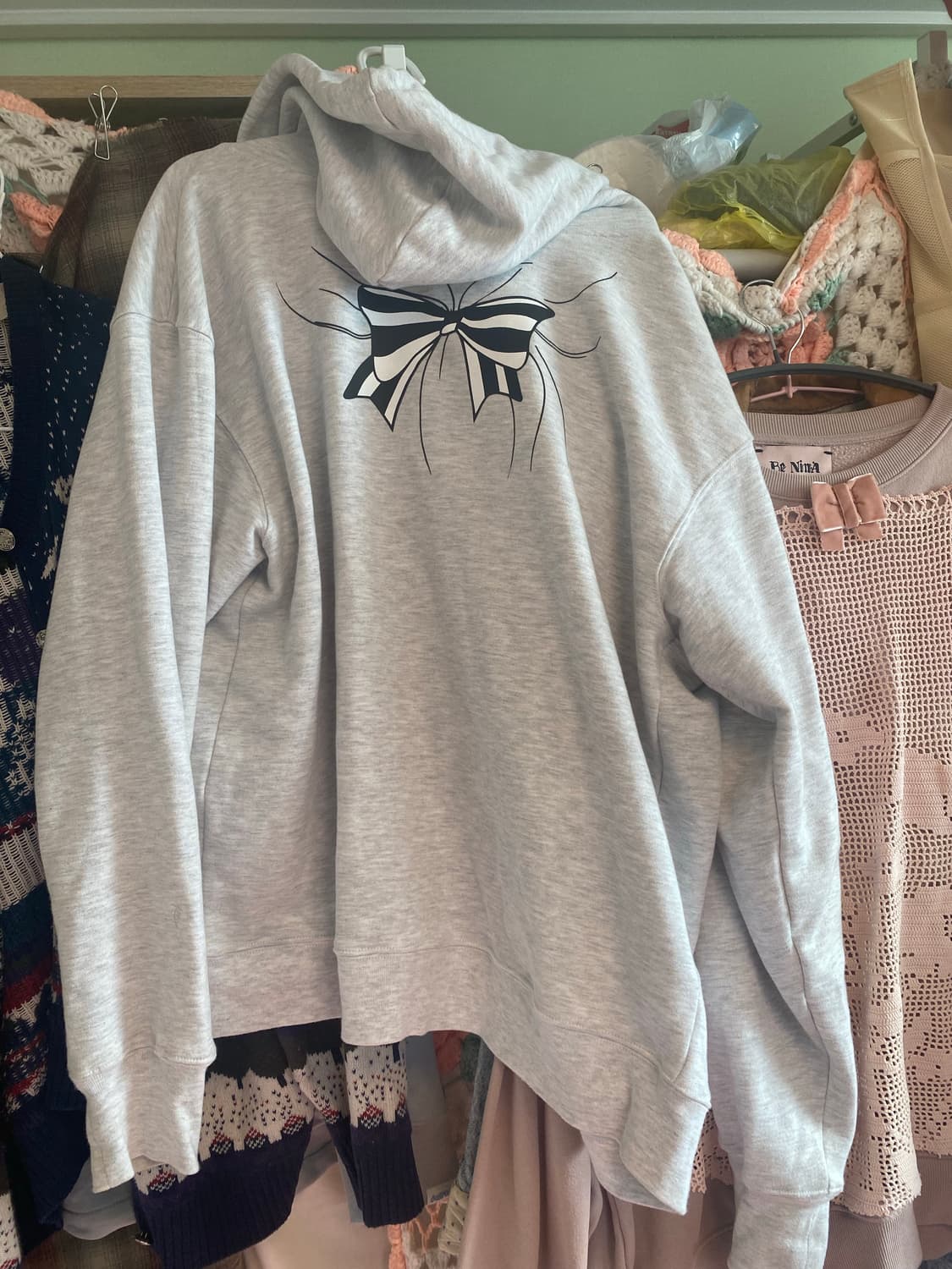 푸시버튼 후디집업 PF24 GRAY CRYING EYE ZIP-UP  상품이미지3