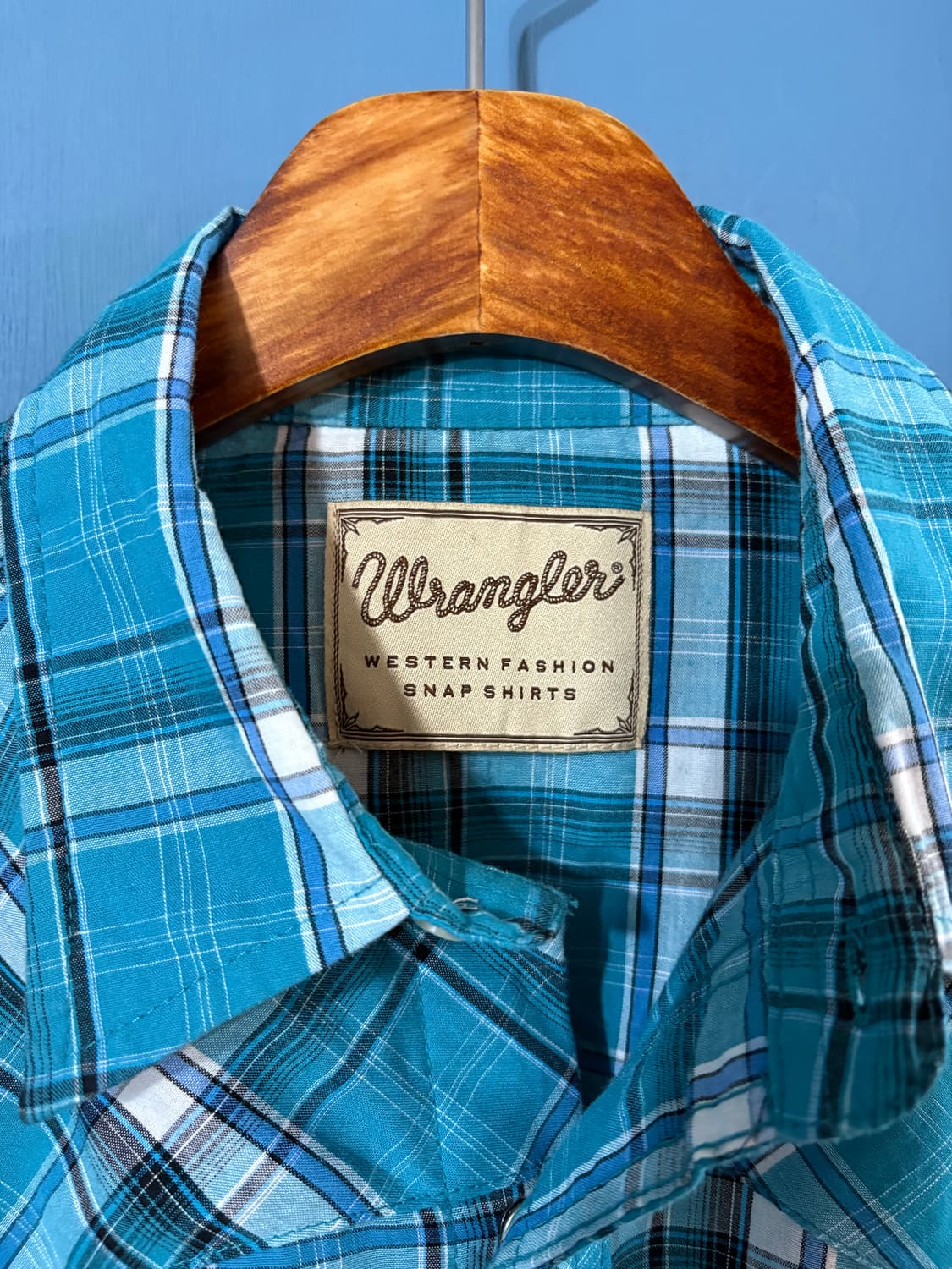 00's  Wrangler check Western Shirt. 상품이미지5