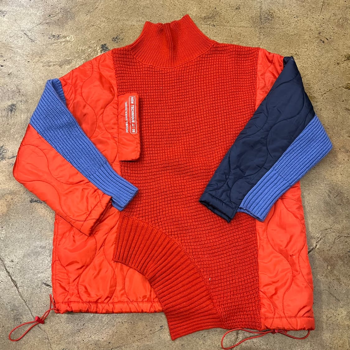 [정품/80] 쥬시 주디 배색 퀼팅 니트 탑 레드 네이비 블루 b18 상품이미지2