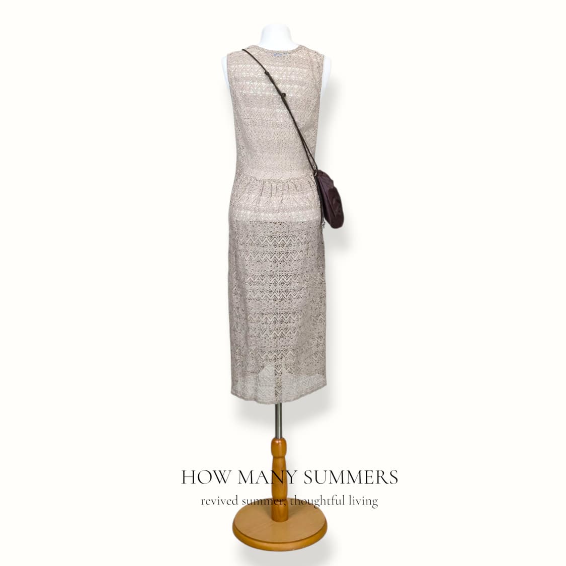 서퓨즈 레이스 니트 원피스 M 베이지 크로셰 튜닉 나시 레이어드 상품이미지3