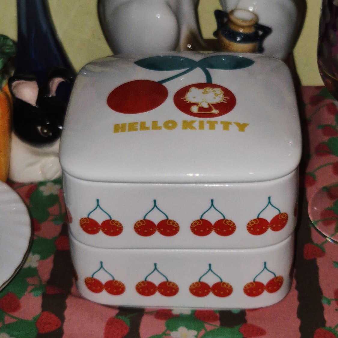 05s 체리 키티 레트로 도자기 2단 찬합 상품이미지6