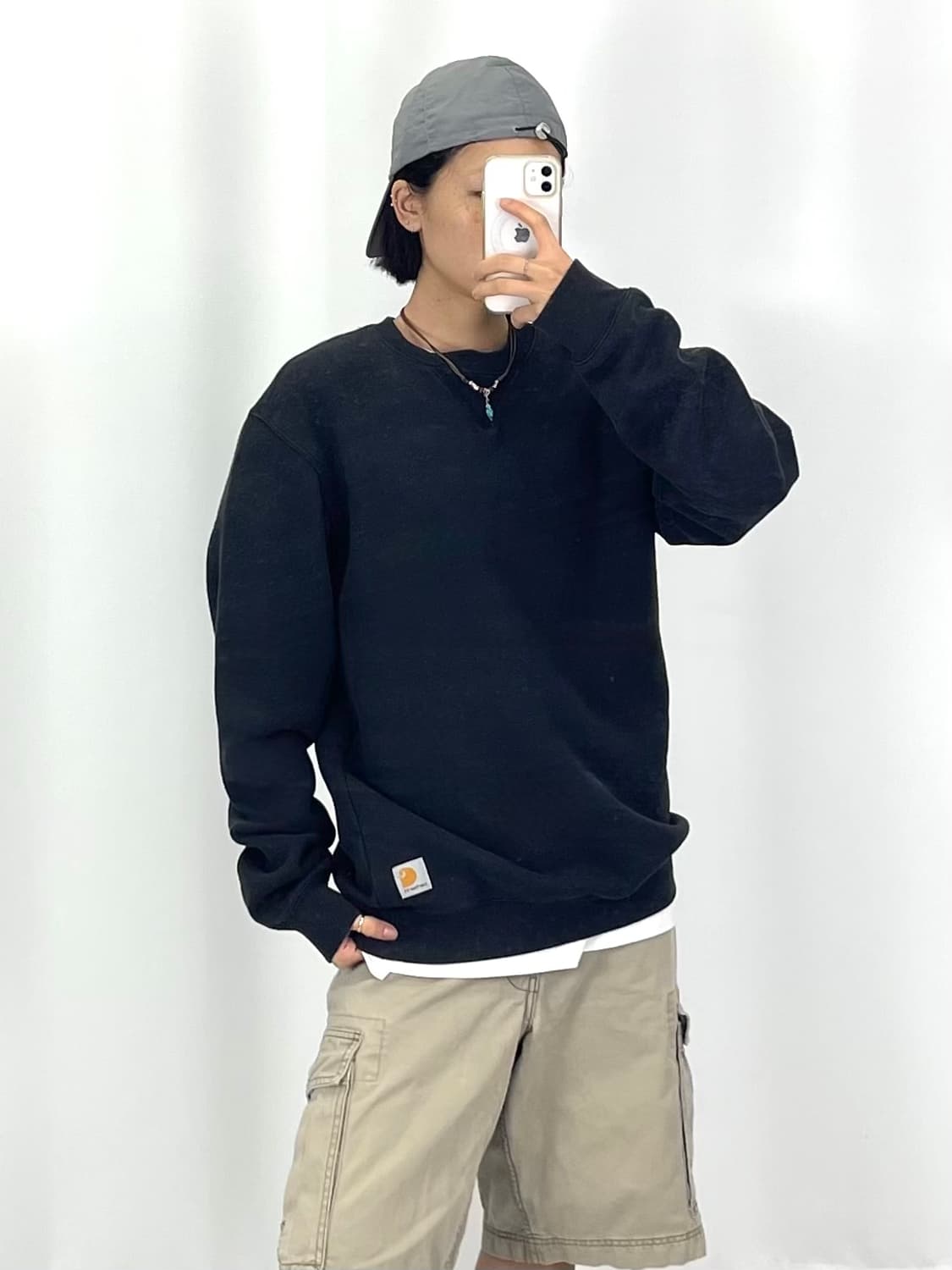  [L]CARHARTT 블랙 맨투맨  상품이미지1