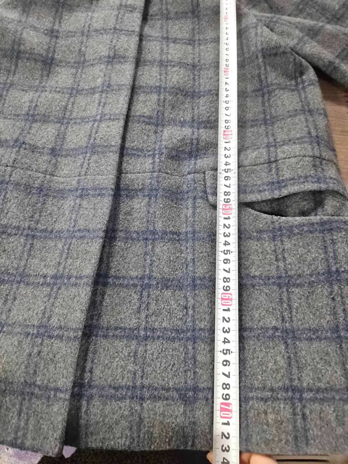 앤디스클라인  체크 울 알파카 코트  M 상품이미지8