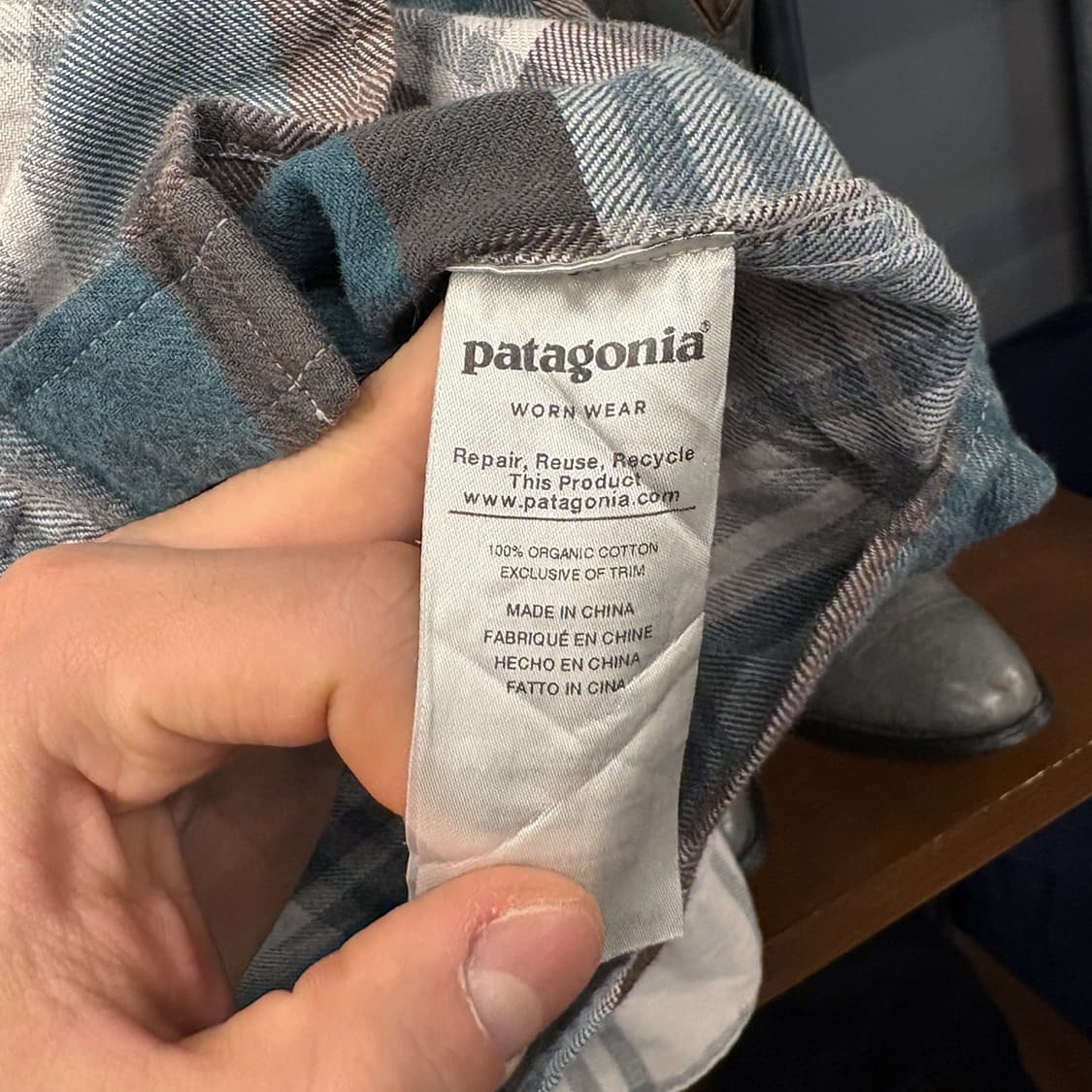 파타고니아 오가닉코튼 타탄 플래드체크 캐주얼 셔츠 캣아이버튼 N659 상품이미지10